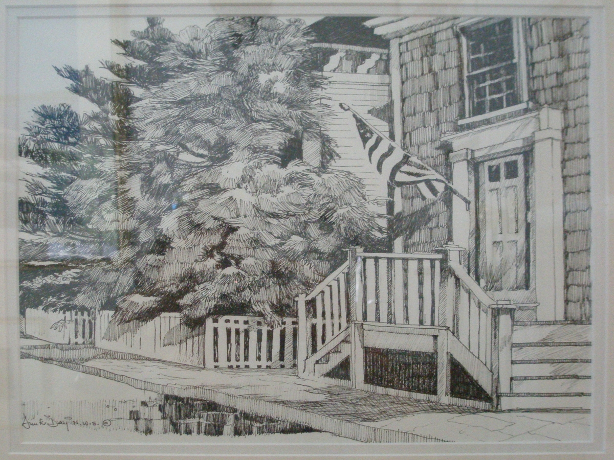 Front Porch and Flag