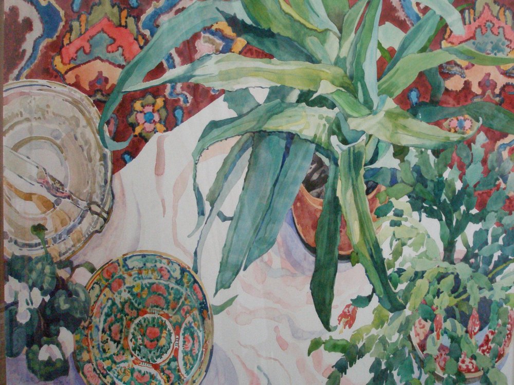 Still Life with Cactus and Silver Tray